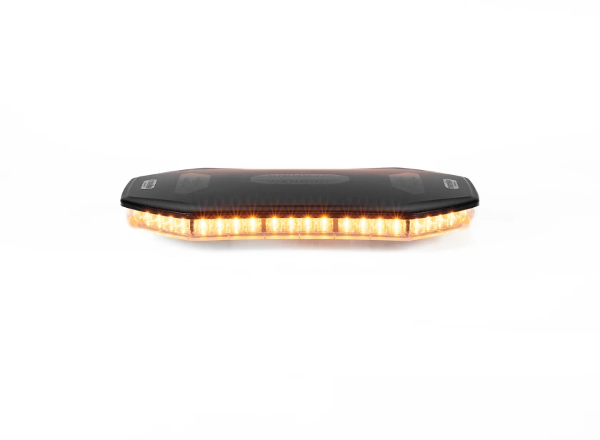 SAFE365 Mini Light Bar met amber LED en zwarte polycarbonaat bovenlens van Marelko
